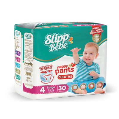 Изображение товара Подгузники-трусики Slipp Bebe № 4 7-18 кг 30 шт для детей Изображение товара Подгузники-трусики Slipp Bebe № 4 7-18 кг 30 шт для детей