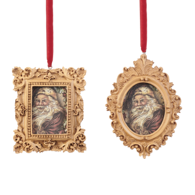 Изображение товара Игрушка елочная Goodwill Санта в рамке 11,5 см разноцветная для новогоднего декора