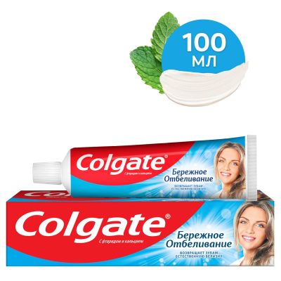 Изображение товара Зубная паста Colgate Бережное отбеливание 100 мл укрепление эмали отбеливание