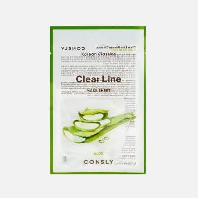 Изображение товара Маска тканевая для лица Consly Clear line Увлажняющая с экстрактом алоэ 25 мл