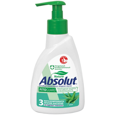 Изображение товара Жидкое антибактериальное мыло Absolut Алоэ 250мл для защиты рук