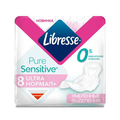 Изображение товара Гигиенические прокладки Libresse Ultra Sensitive Pure Нормал 8 шт для чувствительной кожи