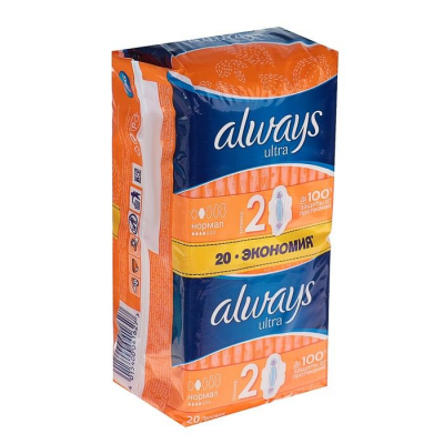 Изображение товара Женские гигиенические прокладки Always Ultra Нормал, размер 2, 20 шт
