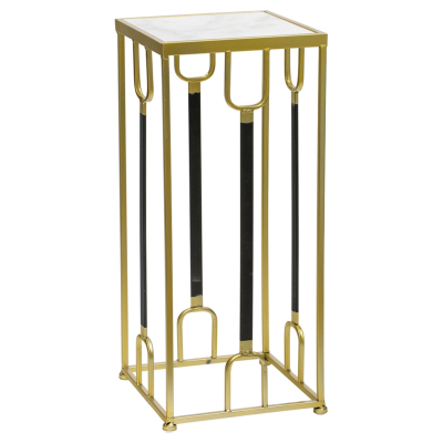 Изображение товара Подставка интерьерная Glasar с белым мрамором 26x26x60см