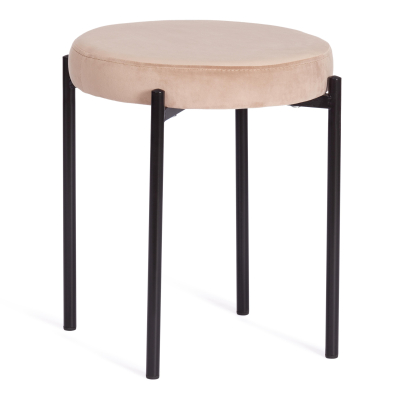 Изображение товара Табурет ТС Revo бежевый с черными ножками 44х44х47 см современный дизайн