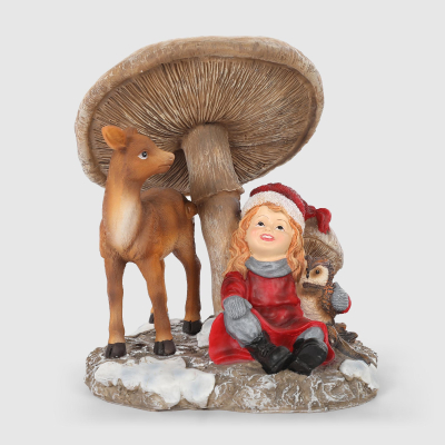 Изображение товара Фигура Delux Quanzhou Девочка под грибом 16х16х18см декоративный новогодний элемент