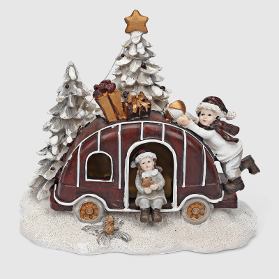 Изображение товара Декоративная фигурка Due Esse Christmas машина с подарками светящаяся