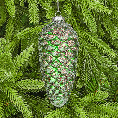 Изображение товара Шар стеклянный новогодний Yancheng Shiny шишка 7x7x17 см