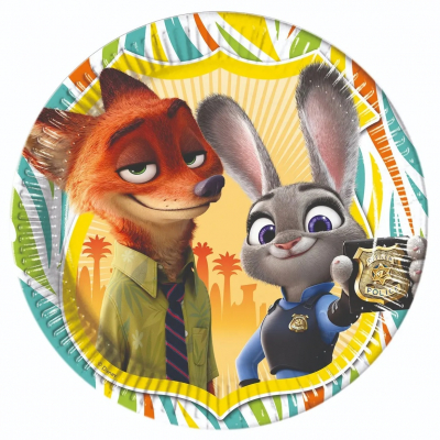 Изображение товара Тарелка бумажная Procos disney zootropolis 23 см. 8 штук Изображение товара Тарелка бумажная Procos disney zootropolis 23 см. 8 штук