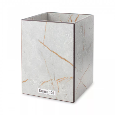 Изображение товара Подставка Composeeat для кухонных принадлежностей, универсальная, 12х12х17 см, мраморный Грейс, композитный материал