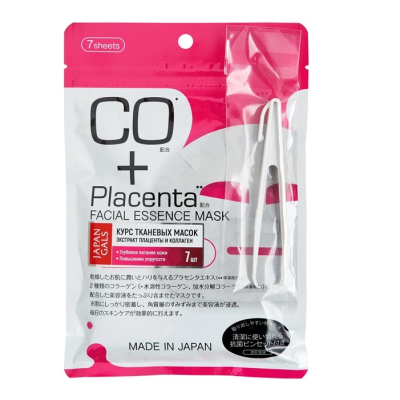 Изображение товара Маска для лица Japan Gals CO с плацентой и коллагеном 7 шт для молодости и увлажнения