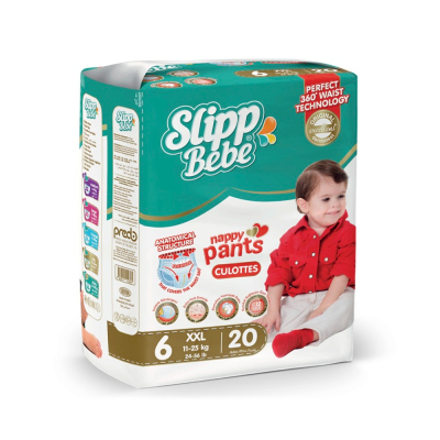 Изображение товара Подгузники-трусики Slipp Bebe № 6 для детей от 15 кг, упаковка 20 штук Изображение товара Подгузники-трусики Slipp Bebe № 6 для детей от 15 кг, упаковка 20 штук