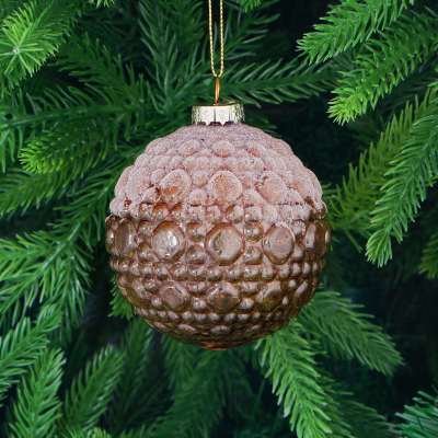 Изображение товара Игрушка ёлочная Yancheng стеклянный шар коричневый 8 см