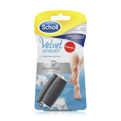 Изображение товара Роликовые насадки Scholl Velvet Smooth Diamond Crystal 2 шт для электрической роликовой пилки Изображение товара Роликовые насадки Scholl Velvet Smooth Diamond Crystal 2 шт для электрической роликовой пилки