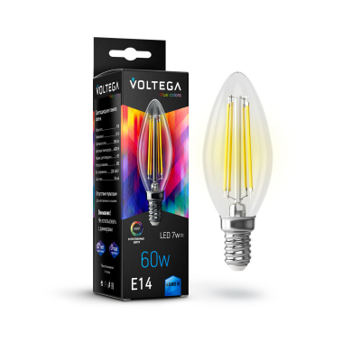 Изображение товара Лампочка Voltega Cangle High CRI97 E14 7W 4000K стекло прозрачный свеча Изображение товара Лампочка Voltega Cangle High CRI97 E14 7W 4000K стекло прозрачный свеча