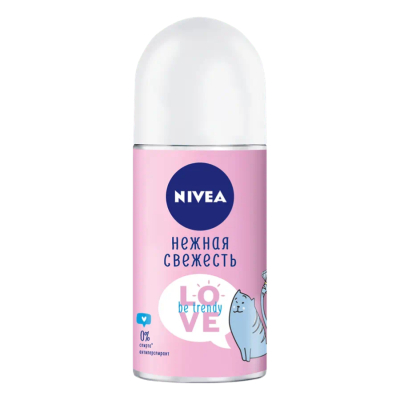 Изображение товара Антиперспирант Nivea Love Be Trendy Нежная свежесть 50 мл ролл-он для женщин Изображение товара Антиперспирант Nivea Love Be Trendy Нежная свежесть 50 мл ролл-он для женщин