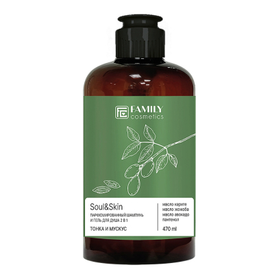 Изображение товара Парфюмированный гель для душа 2 в 1 Тонка и Мускус 470 мл серия Soul&Skin