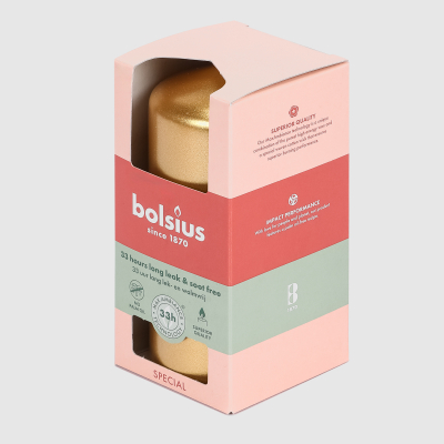 Изображение товара Свеча столбик Bolsius оранжевая 12х5,8 см