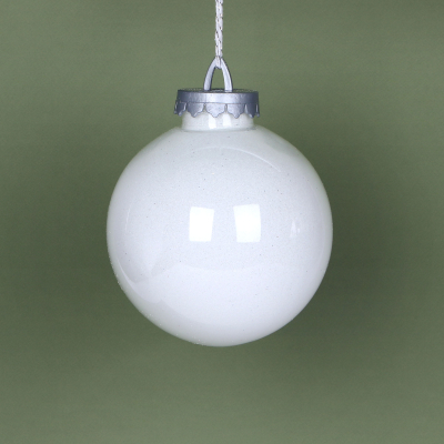 Изображение товара Ёлочная игрушка шар с глиттером белый 15 см Bigdecor