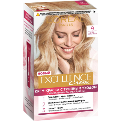 Изображение товара Краска для волос L'Oreal Excellence Creme 9 Очень светло-русый 5. 32