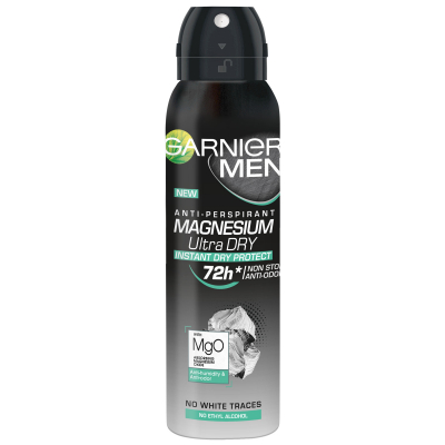 Изображение товара Дезодорант-антиперспирант спрей Garnier Mineral Men Эффект магния Ультрасухость 150 мл Изображение товара Дезодорант-антиперспирант спрей Garnier Mineral Men Эффект магния Ультрасухость 150 мл