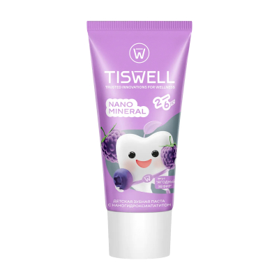 Изображение товара Детская зубная паста Tiswell Nano mineral ягоды зефир 60 г без фтора для детей 2-6 лет