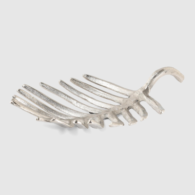 Изображение товара Декоративное алюминиевое блюдо Dekor pap 7x24x36 см серебристое