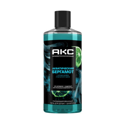Изображение товара Гель для душа и шампунь Axe Акватический бергамот 400 мл мужской