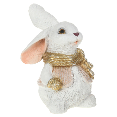 Изображение товара Заяц в шарфе 28 см - новогодняя декоративная фигура из полистоуна