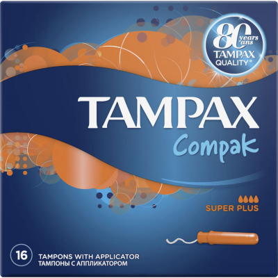 Изображение товара Тампоны Tampax Compak Super Plus с аппликатором 16 шт надежная гигиена для активных женщин