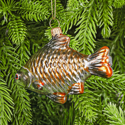 Изображение товара Набор ёлочных игрушек Snow and Stars На рыбалке, 3 шт, стекло, подарочная упаковка