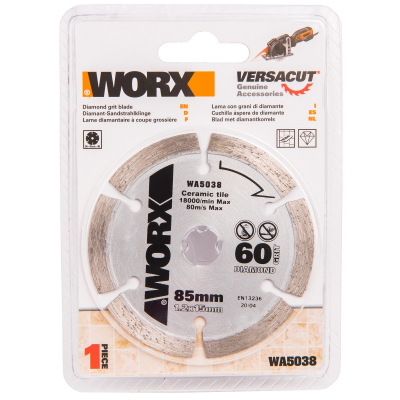Изображение товара Пильный диск Worx алмазный 85х1,2х15 мм