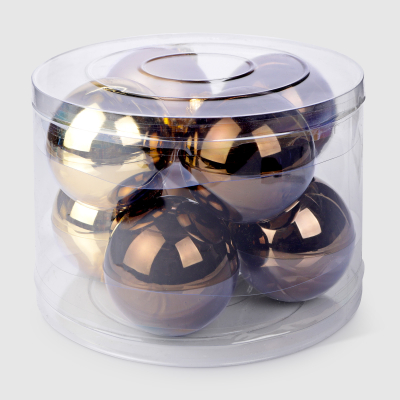 Изображение товара Набор шаров Linhai jinnuo стекло коричнево-золотой 8 см 8 шт