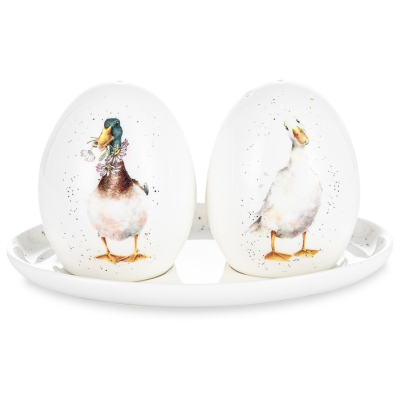 Изображение товара Набор из солонки и перечницы на подставке Royal Worcester Забавная фауна Утки 8 см 3 предмета