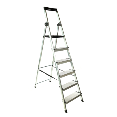 Изображение товара Стремянка алюминиевая Zalger 6 ступеней с лотком