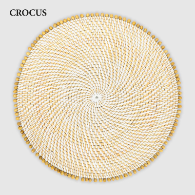 Изображение товара Подставка круглая из ротанга Crocus Rattan бежевый диаметр 36 см