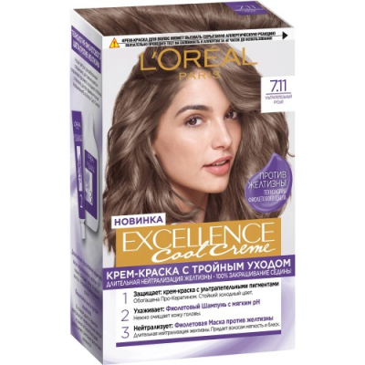 Изображение товара Краска для волос Loreal Сool creme 7.11 русый 190 мл