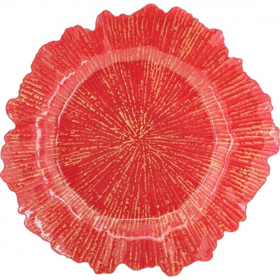 Изображение товара Декоративное блюдо Glasar красное 33x33 см из пластика