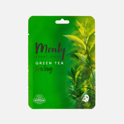 Изображение товара Маска для лица Monty Зеленый чай тонизирующая 25 мл для всех типов кожи Изображение товара Маска для лица Monty Зеленый чай тонизирующая 25 мл для всех типов кожи