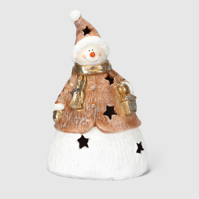 Изображение товара Декоративная новогодняя фигура Полиформ Снеговик с фонарём 36х56 см