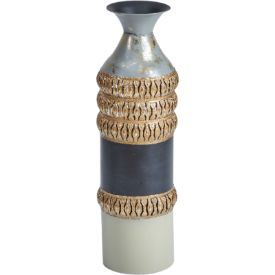 Изображение товара Интерьерная ваза Glasar 14х14х51 см с чеканкой и патиной для роскошного интерьера Изображение товара Интерьерная ваза Glasar 14х14х51 см с чеканкой и патиной для роскошного интерьера