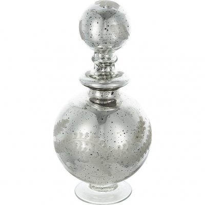 Изображение товара Стеклянный графин Glasar 13х13х25 см, восточный стиль, серебристый