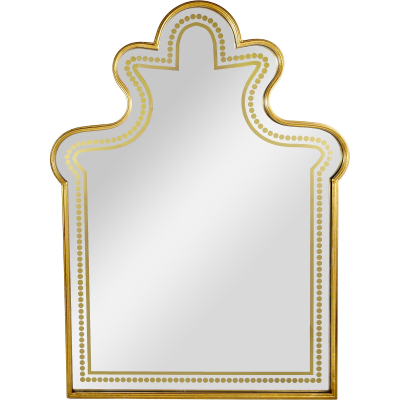 Изображение товара Настенное зеркало Glasar с арочным силуэтом 81x110 см золотое