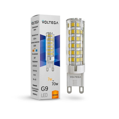 Изображение товара Светодиодная лампа Voltega Simple Capsule 7W G9 3000K энергоэффективная