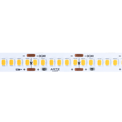 Изображение товара Светодиодная лента 24V 14,4W/m 3000K 5м Arte Lamp TAPE A2424010-01-3K для интерьера Изображение товара Светодиодная лента 24V 14,4W/m 3000K 5м Arte Lamp TAPE A2424010-01-3K для интерьера
