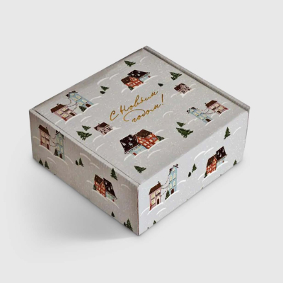 Изображение товара Коробка Be Smart подарочная New year, серый 20х20х10 см