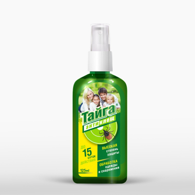 Изображение товара Спрей от клещей Тайга антиклещ 125 мл инсектицид для одежды и обуви Изображение товара Спрей от клещей Тайга антиклещ 125 мл инсектицид для одежды и обуви