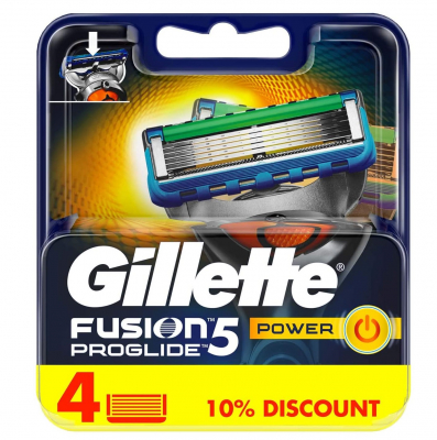 Изображение товара Кассеты для бритья Gillette Fusion ProGlide Power 4 шт для мужского использования Изображение товара Кассеты для бритья Gillette Fusion ProGlide Power 4 шт для мужского использования