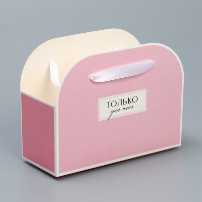 Изображение товара Переноска для цветов складная Дарите Счастье Для тебя 17x13x7 см розовая упаковка