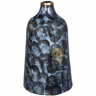 Изображение товара Стеклянная ваза Glasar 18x18x31 см синий для украшения интерьера